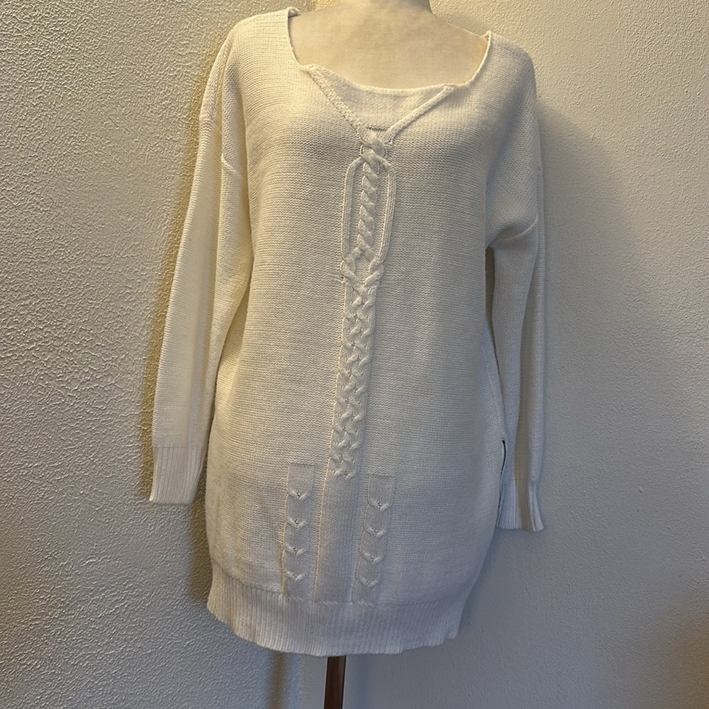 Zara Knit Cream Women’s Sweater Size L